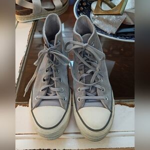 Converse Chuck Taylor Lift Hi Suede Platform Iron Gray Skate Shoe Sneakers Sz 8